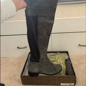 Gray Thigh High Boots